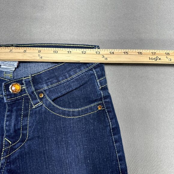 True Religion‎ Jeans Womens Sz 26x28 Blue Low American Cowgirl Preppy Dark Denim - Picture 3 of 14